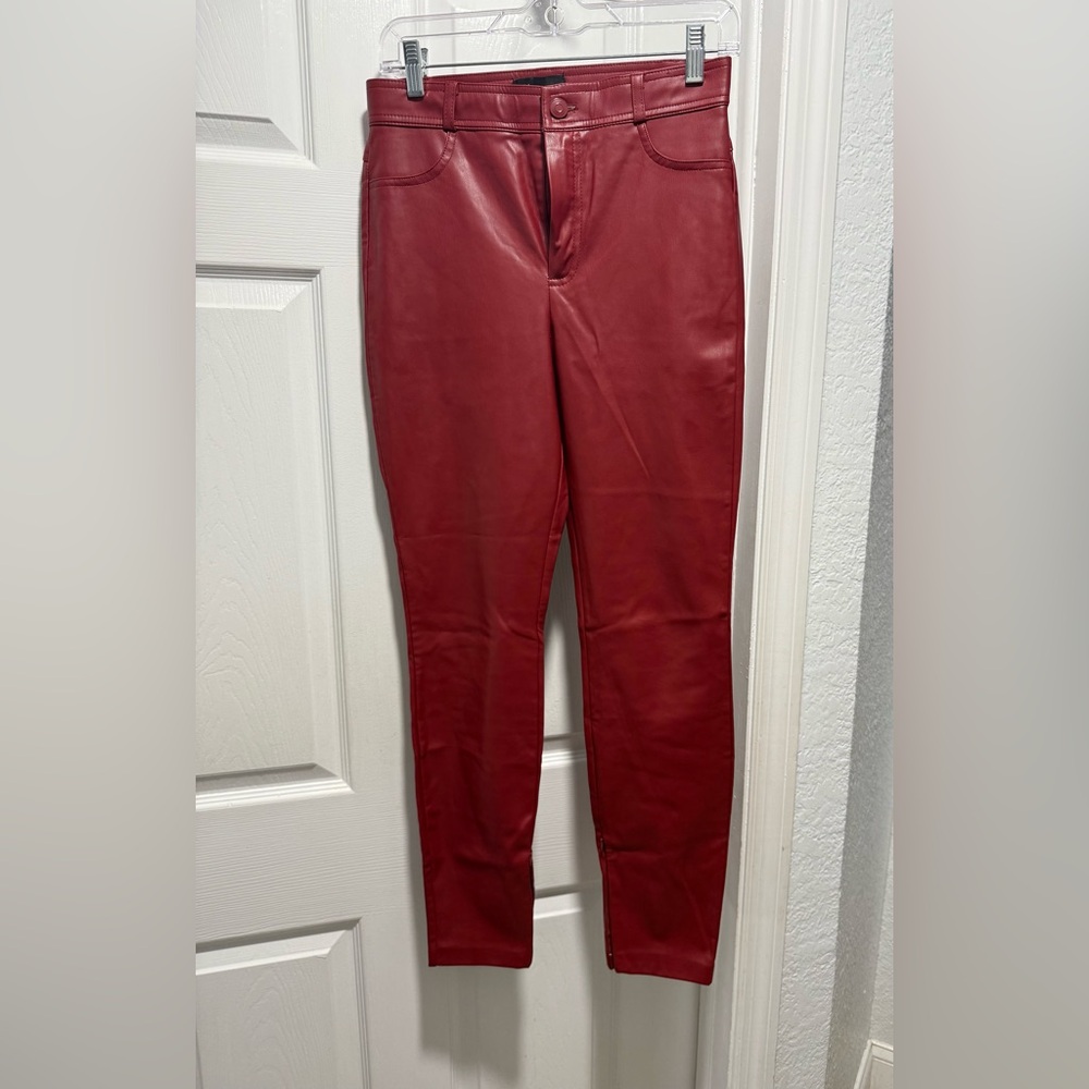 Zara Elegant Burgundy Skinny Faux Leather for Women